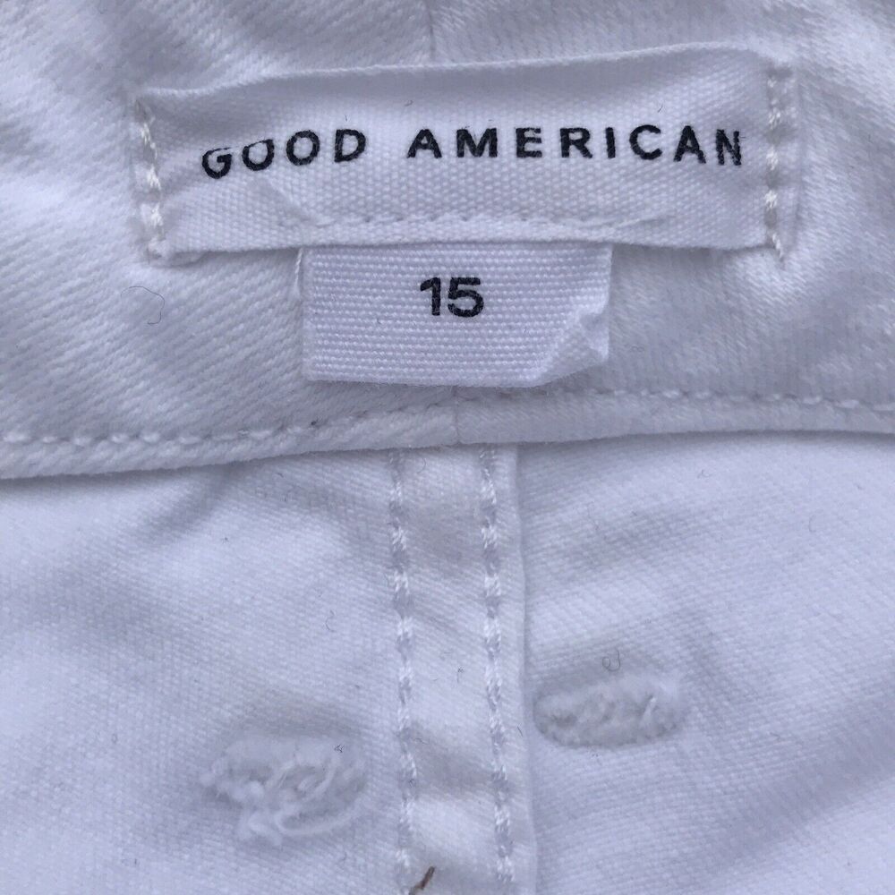 Good American GOOD LEGS CROPPED JEANS Skinny Stretch White Size 15/33 Inseam 27" - Picture 7 of 8